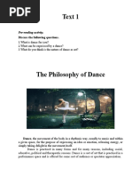 Text 1 The Philosophy of Dance