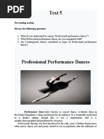 Text 5 Professional Performance Dances