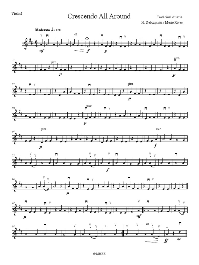 Crescendo All Arround Violín 1 PDF PDF String Instruments