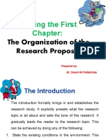 Writing The First: The Organization of The Research Proposal