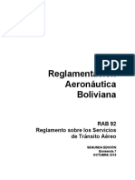 RAB 92 Reglamento sobre Servicios Tránsito Aéreo