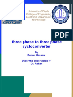 Three Phase To Three Phase Cycloconverter: University of Diyala College of Engineering Electronic Department Fourth Stage