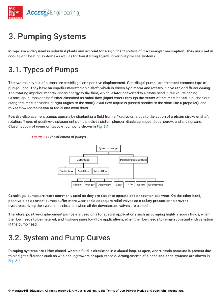 Pumping Systems: 3.1. Types of Pumps | PDF | Pump | Pipe (Fluid Conveyance)