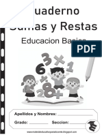 Cuaderno Sumas y Restas PDF