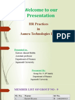 Welcome To Our Presentation: HR Practices in Aamra Technologies LTD