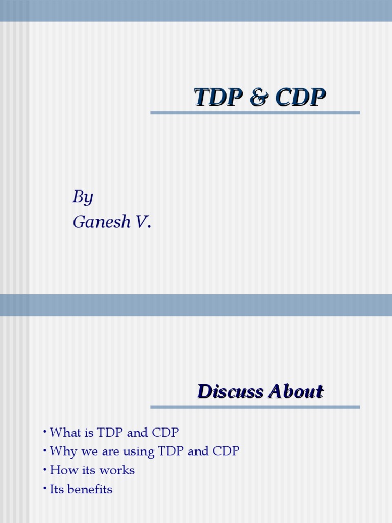Understanding TDP and CDP Benefits | PDF