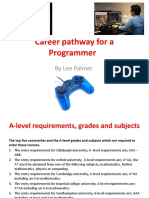 Career Pathway For A Programmer: by Lee Palmer