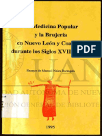 La Medicina Popular y Ia Brujeria en Nuevo Leon y Coahuila Durante Los Siglos XVIII y XIX PDF