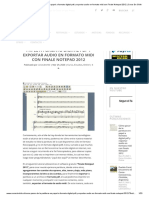 Cómo Pasar de La Partitura en Papel A Formato Digital Con Finale Notepad 2012 PDF