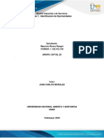 Diseño Industrial y de Servicios - MAURICIO RIVERA - FASE 1 - IDENTIFICACION DE OPORTUNIDADES