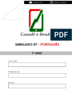 Simulado 07 - Português - 1º Ano (Blog Do Prof. Adonis)