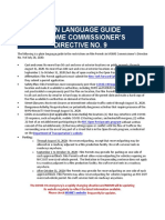 Plain Language Guide To Mome Commissioner'S Directive No. 9