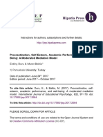 Procrastination, Self-Esteem, Academic Performance, and Well-Being: A Moderated Mediation Model