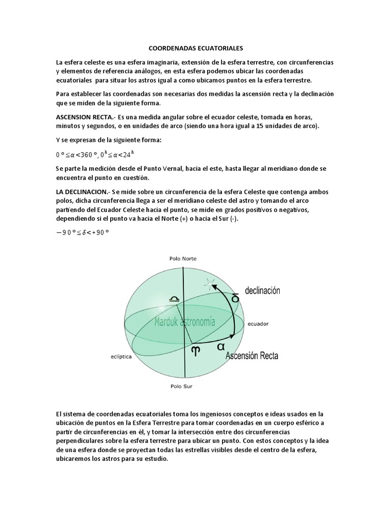 Coordenadas Ecuatoriales PDF