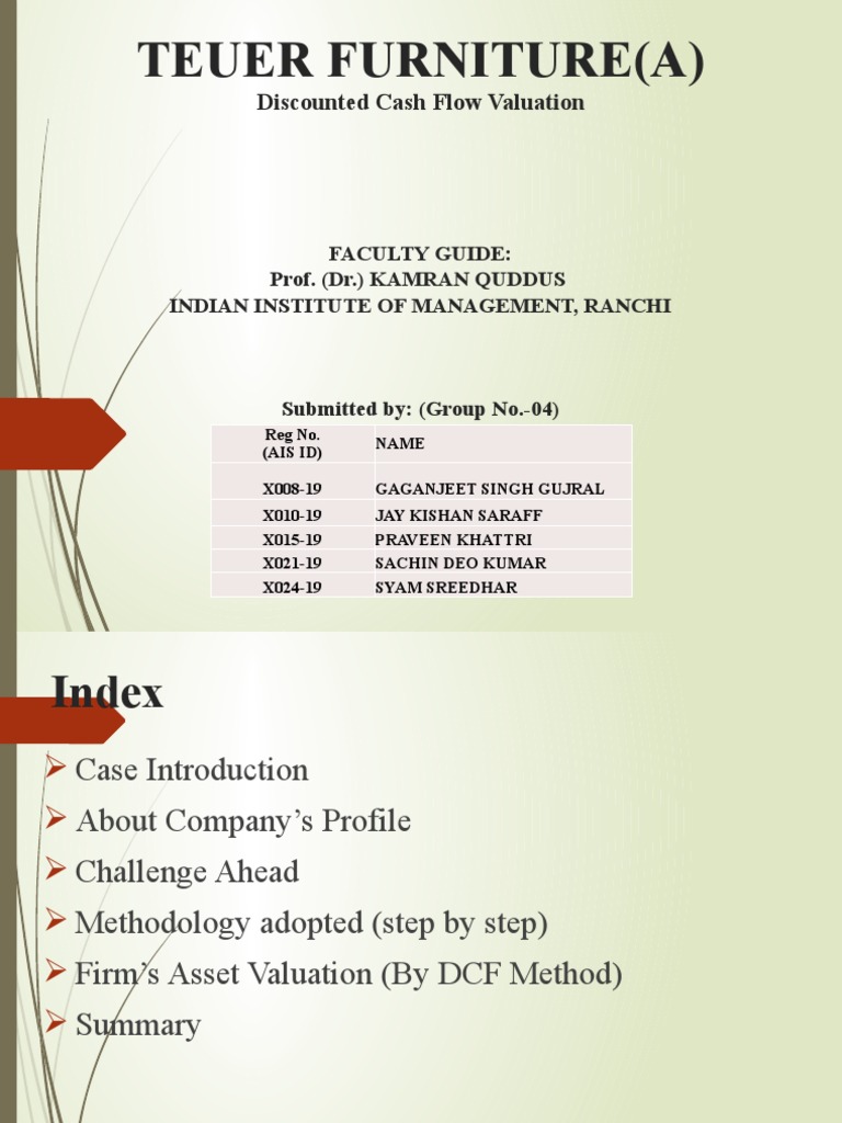 Teuer Furniture A Case Solution PPT (Group-04), PDF