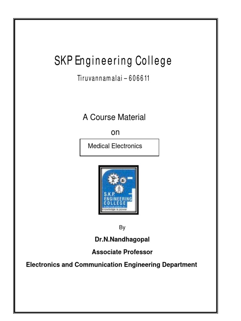 Medical Electronics Course Material | PDF | Ventricle (Heart) | Amplifier