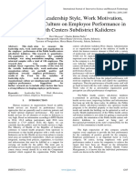 The Effect of Leadership Style, Work Motivation, Organizational Culture On Employee Performance in Public Health Centers Subdistrict Kalideres