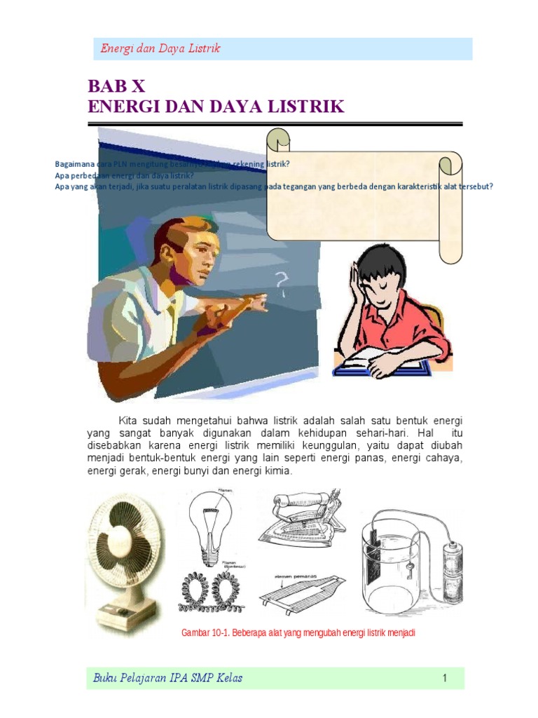 Energi dan Daya Listrik Kelas 9 | PDF