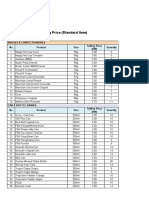 Product Price List (Standard Item)