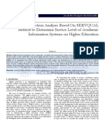 Customer Satisfaction Analysis Based On SERVQUAL Method To Determine Service Level of Academic Information Systems On Higher Education