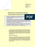 TP 1422 Presupuesto Educacion 2020