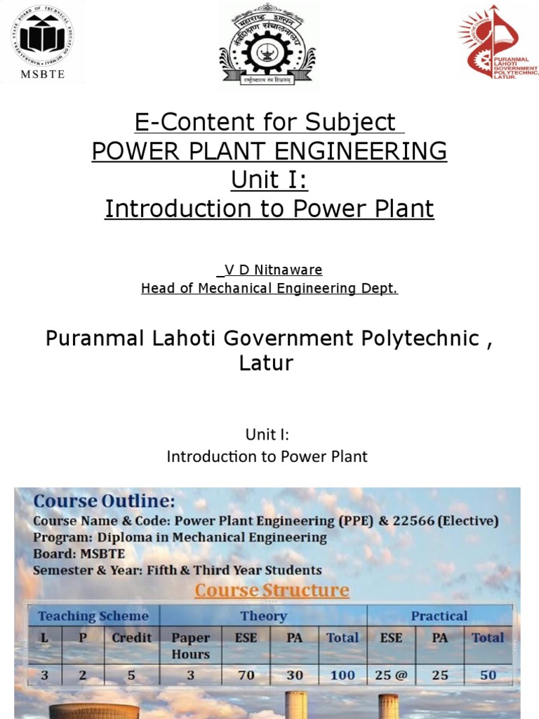 Power Plant Engineering Overview | PDF | Internal Combustion Engine ...