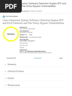 Cisco Firepower System Software Detection Engine RTF and RAR Malware and File Policy Bypass Vulnerabilities - Cisco