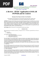 A Review - HVDC Application of SOLAR POWER and Its Control