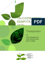 Transpiration Evapotranspira Tion