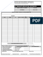 Transportation expense report form