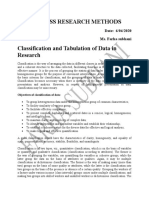 Classification and Tabulation of Data in Research BRM