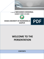 Fluid Mechanics Sessional: Dhaka University of Engineering & Technology, Gazipur