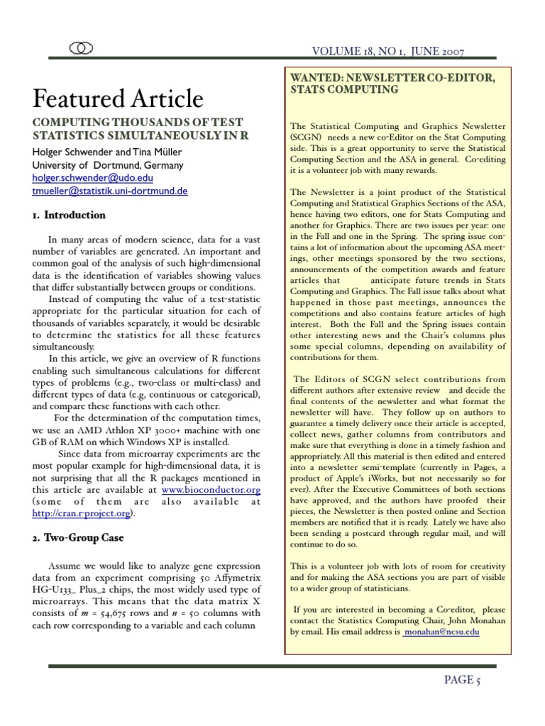 Simultaneous Test Statistics in R | PDF | Student's T Test | Statistics