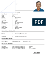 Tequillo, Jorge Verallo: Position Desired: Driver Personal Data