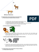 Rangkuman B. Indo - Tema 1.3 Pengelompokan Hewan