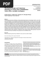 Mechanical Design and Trajectory Planning of A Lower Limb Rehabilitation Robot With A Variable Workspace