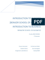 Introduction To Business (Benazir School of Business) Introduction To Business