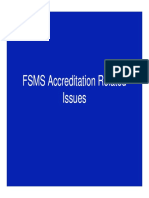 FSMS Accreditation Related FSMS Accreditation Related Issues Issues