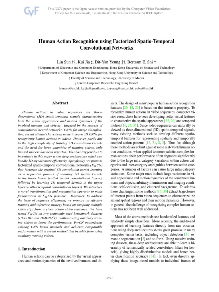 Factorized Spatio-Temporal CNNs for Action Recognition | PDF | Matrix ...