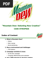 "Mountain Dew: Selecting New Creative" Case Synopsis