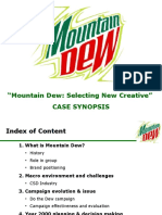 "Mountain Dew: Selecting New Creative" Case Synopsis