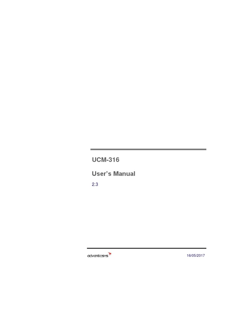 UCM-316 User Manual Overview | PDF | Transmission Control Protocol ...