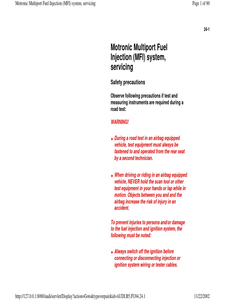 241 Motronic Multiport Fuel Injection System Servicing PDF PDF