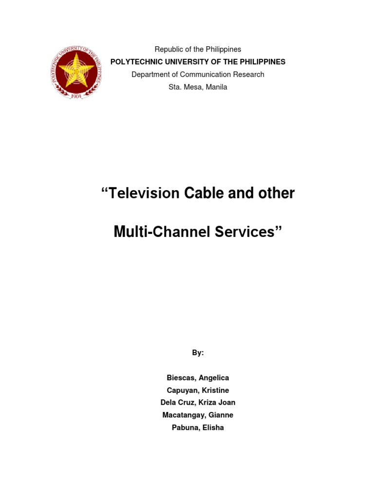 Television Cable And Other Multi Channel Services Polytechnic