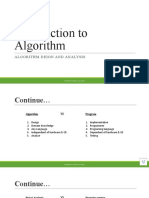 Introduction To Algorithm: Algorithm Deign and Analysis