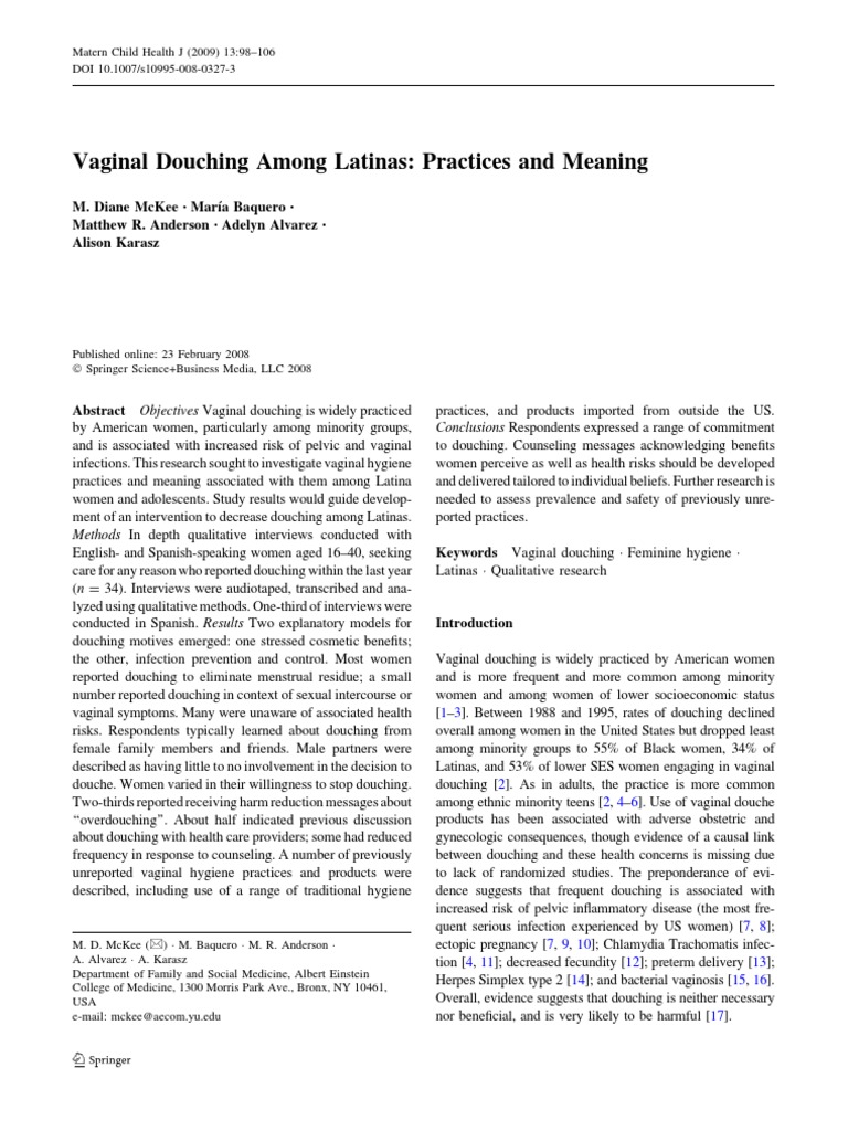 Douching Practices Among Latinas | PDF | Vagina | Hygiene