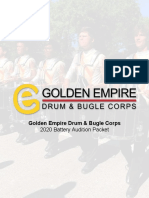 Golden Empire Drum & Bugle Corps: 2020 Battery Audition Packet