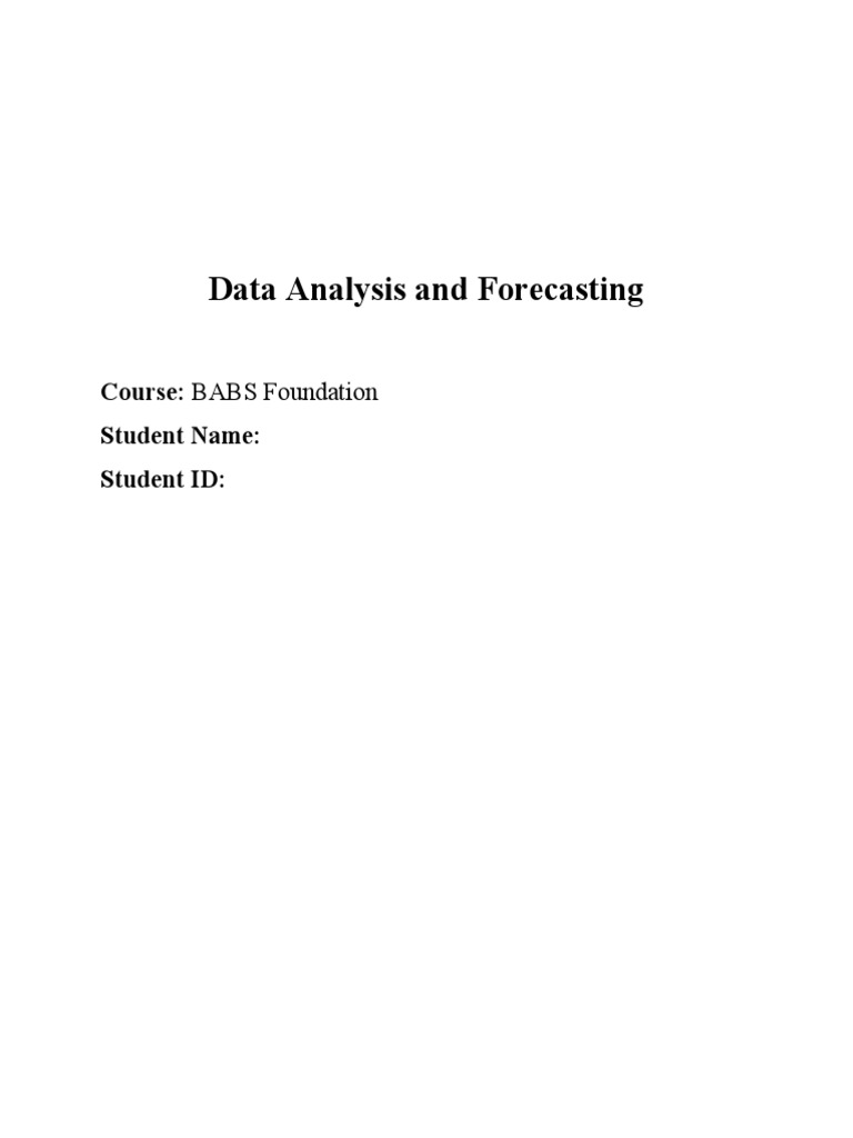 Data Analysis and Forecasting | PDF | Mean | Mode (Statistics)
