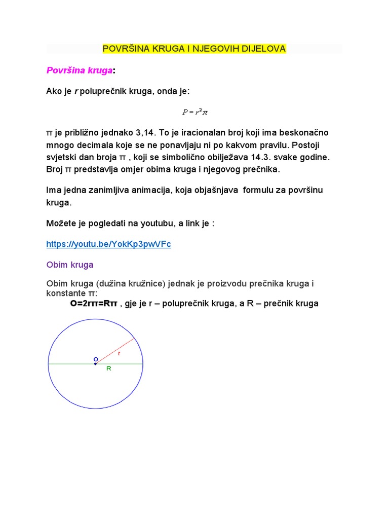 Krug I Dijelovi Kruga | PDF