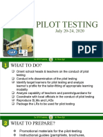 Pilot Testing What To Do